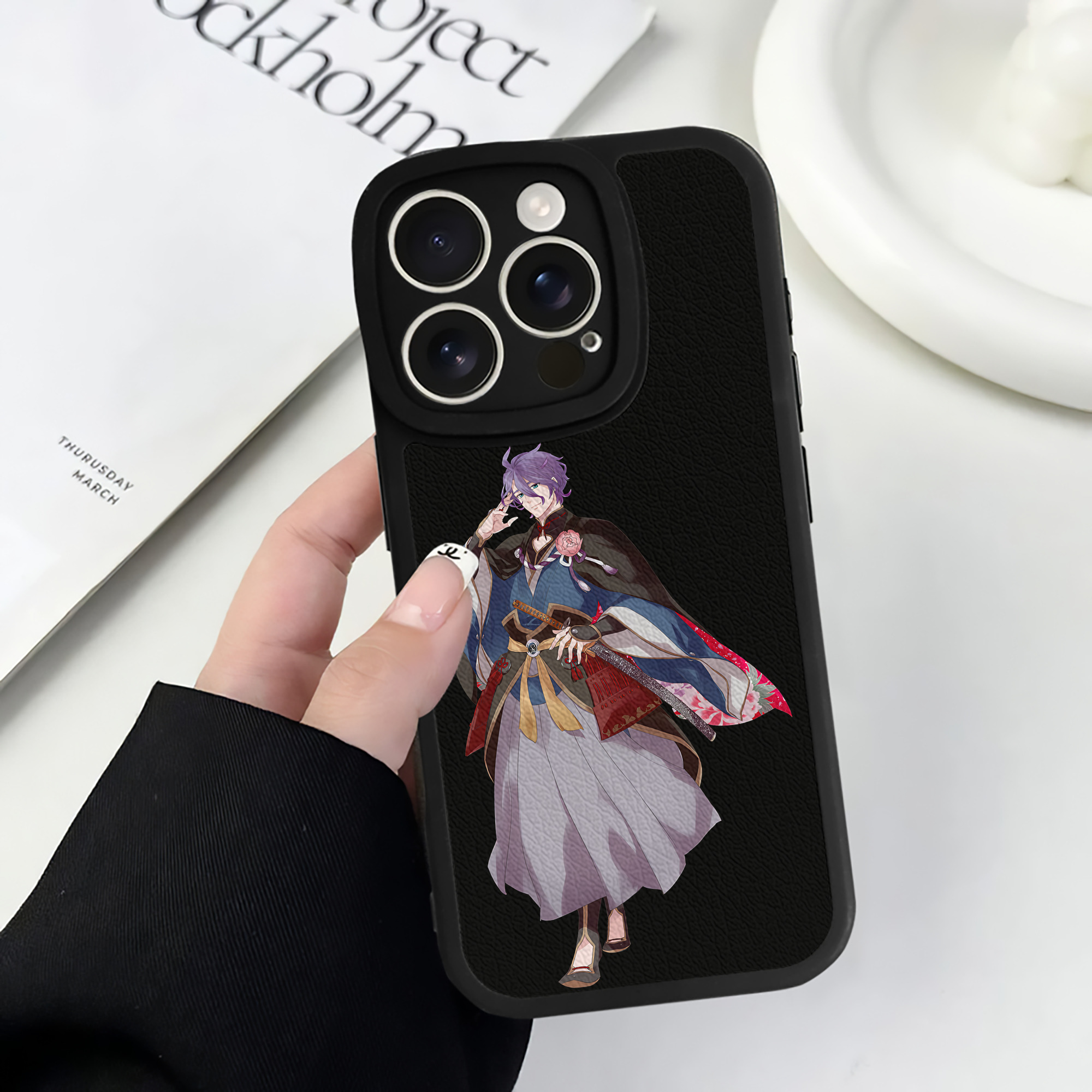 （画像用） 刀剣乱舞 Touken Ranbu 【iPhone 16シリーズ対応】シリコンスマホケース（レザー調） 材質：シリコン